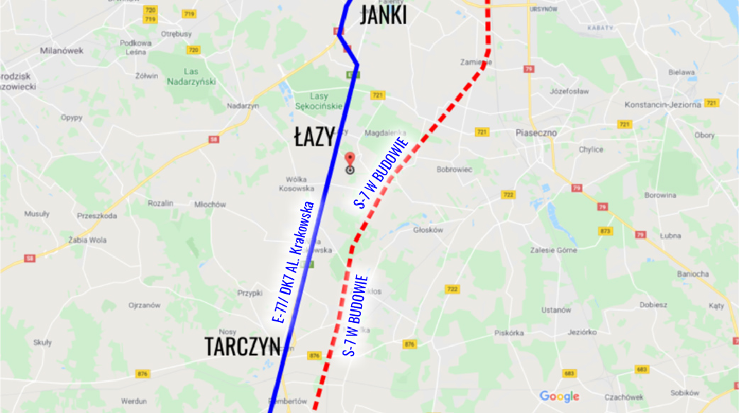 GogleMap_Tarczyn - Warszawa